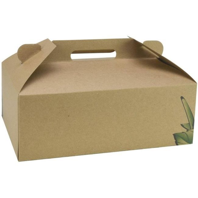 Eco Bistro Boîte En Carton Kraft À Poignée Basse, 25,4 X 17,5 X 8,9 Cm, 200 Unités