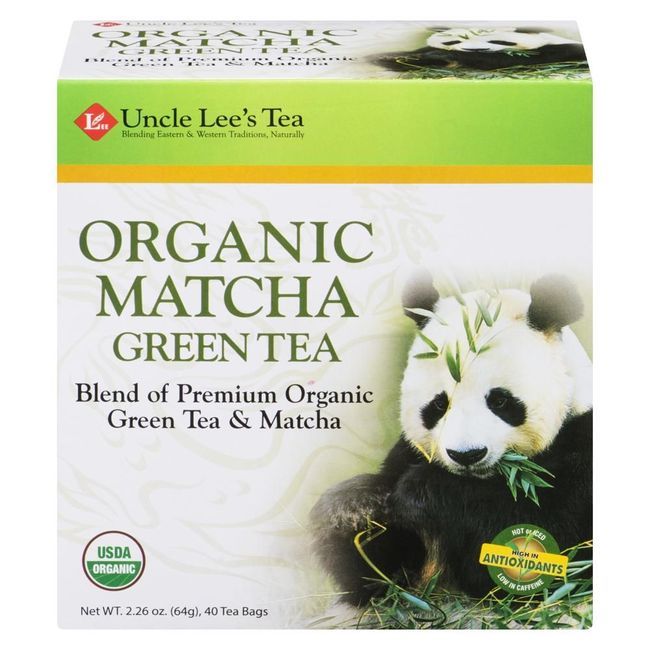 Uncle Lee's Tea Thé Vert Matcha Biologique, 40 Sachets De Thé -- 6 Par Boîte