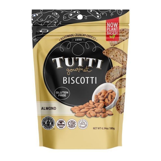 Tutti Gourmet Gluten Free Almond Biscotti, 180 G -- 8 Per Case
