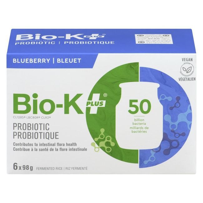 Bio-k Plus Boisson Probiotique Au Riz Fermenté Blueberry 50b, 98 G, 6 Unités -- 4 Par Boîte