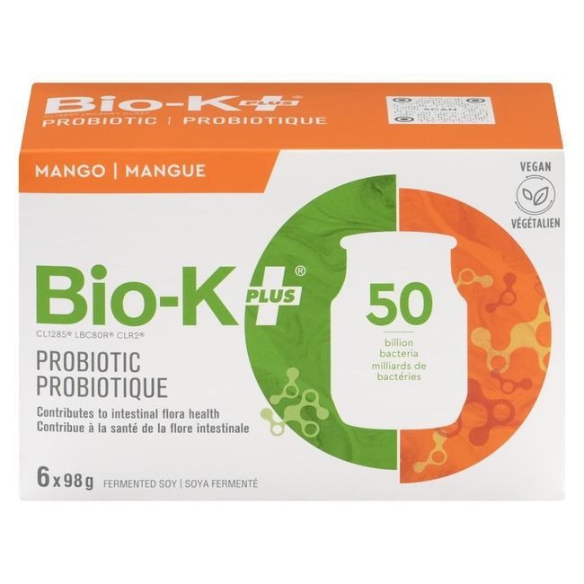 Bio-k Plus 98 G Mango 50b Fermented Soy Probiotic Drink, 6 Count -- 4 Per Case
