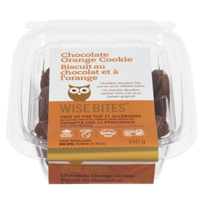 Wise Bites Biscuit Au Chocolat Et À L'orange, 150 G -- 8 Par Boîte