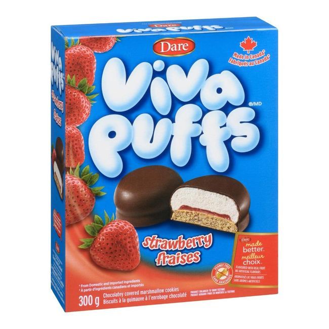 Viva Puffs Strawberry Cookie, 300 G -- 12 Per Case
