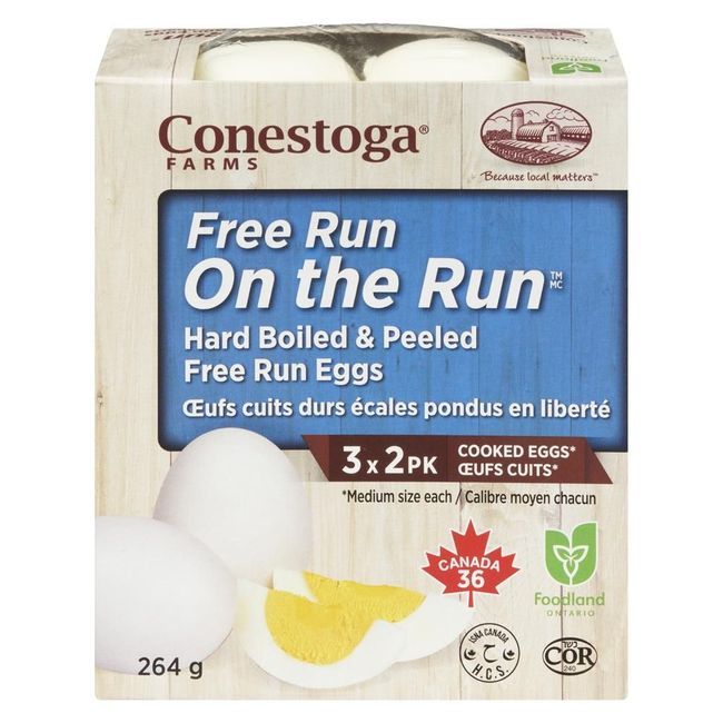 Conestoga Farms Hard Boiled Free Run Eggs, 264 G -- 12 Per Case