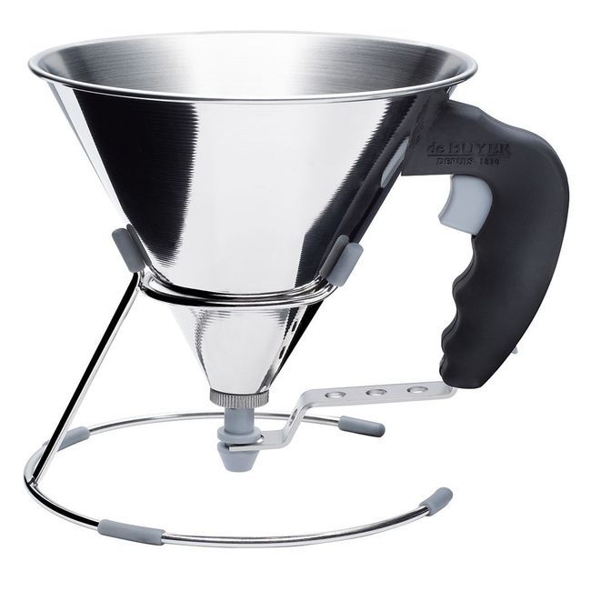 De Buyer Stainless Steel Mini Piston Funnel, 0.8 Liter