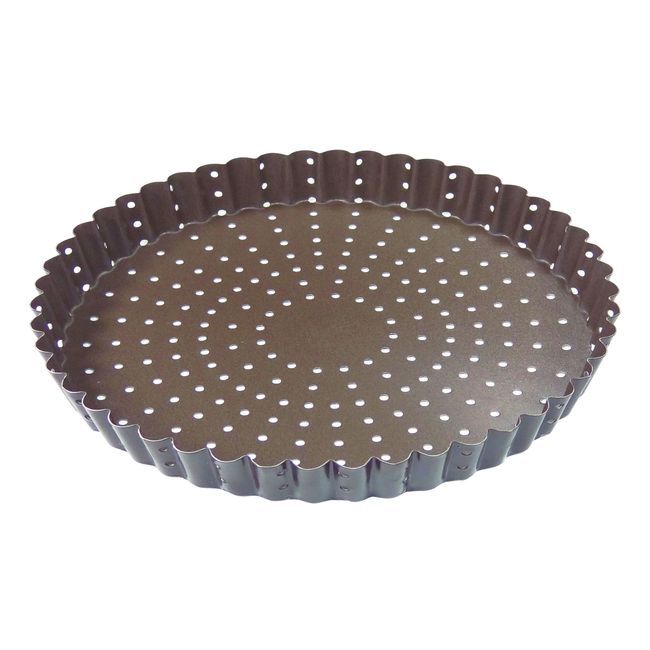 Gobel Non-stick Perforated Fluted Tart Mold, 300 Mm Diameter X 25 Mm Height