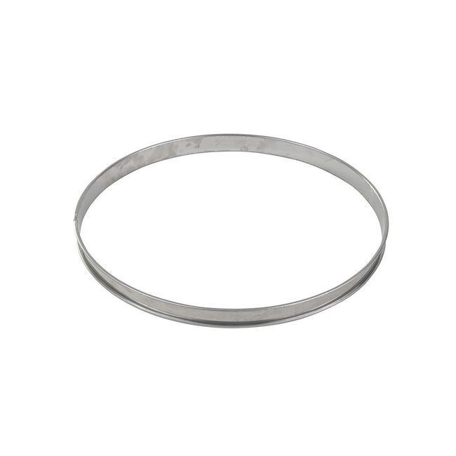 Gobel Stainless Steel Deep Tart Ring With Rolled Edges, 10.6 In Diameter