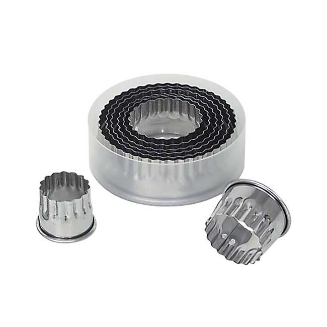 Gobel Stainless Steel Fluted 8 Piece Pastry Cutter Set, 1.2 X 4 In