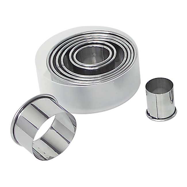 Gobel Stainless Steel Round 8 Piece Pastry Cutter Set, 1.2 X 4 In