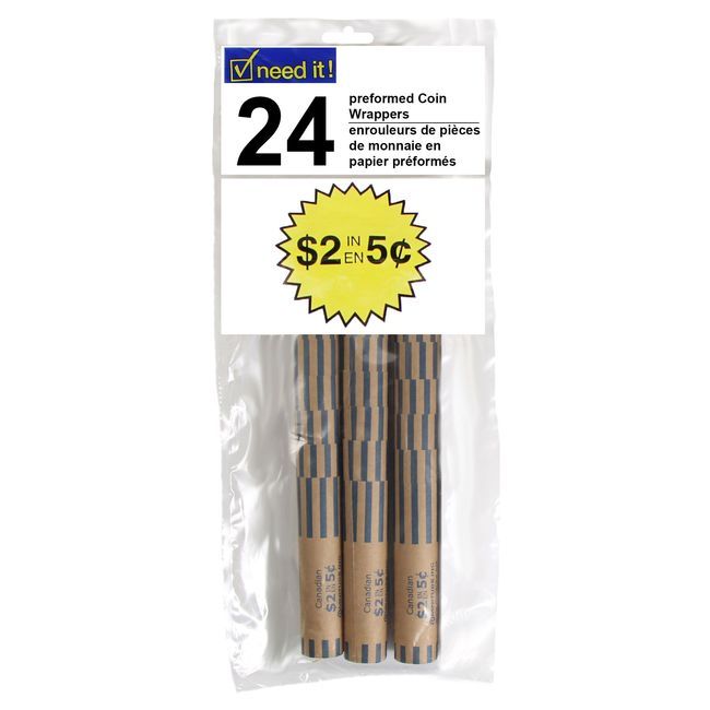 Dorfin Need It Paper Nickels Coin Wrapper, 24 Count -- 20 Per Case