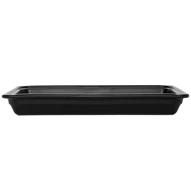 Emile Henry Coal Black Full Size Ceramic Insert Food Pan, 20.75 X 12.5 X 2.5 In
