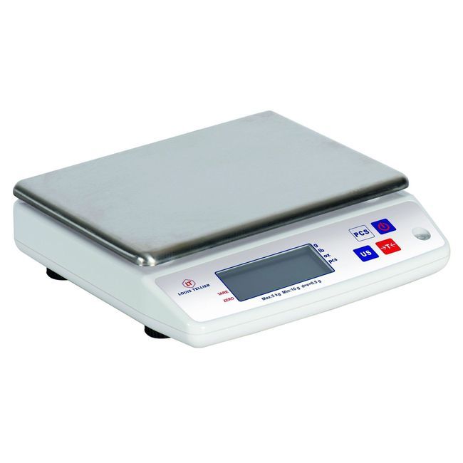 Louis Tellier 5 Kg Electronic Scale With Battery And Adapter, 9.44 X 9.45 X 3.14 In