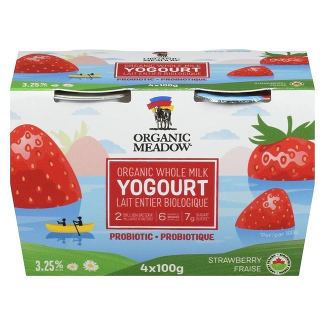 Organic Meadow Strawberry 3.25 Percent Whole Milk Yogurt, 400 G -- 6 Per Case