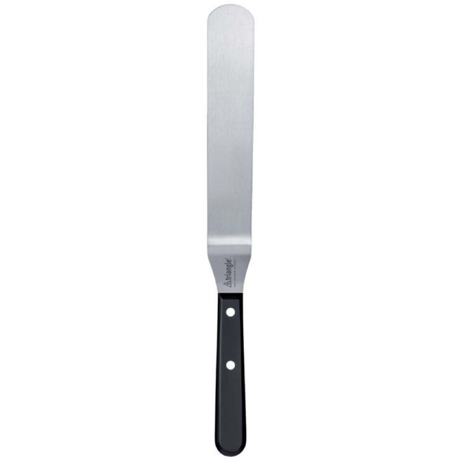 Triangle Professional Stainless Steel Cranked Spatula With Polypropylene Handle, 8 In