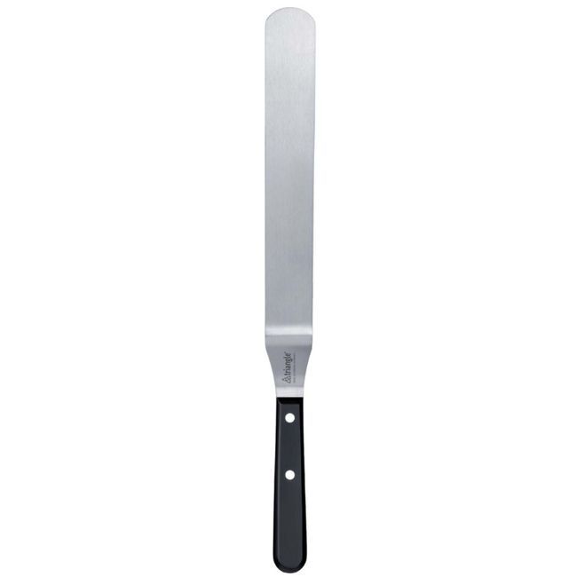 Triangle Professional Stainless Steel Cranked Spatula With Polypropylene Handle, 9.75 In