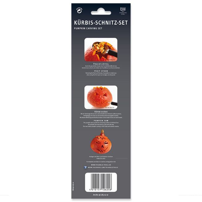 Triangle Stainless Steel Pumpkin Carving Set, Set Of 2