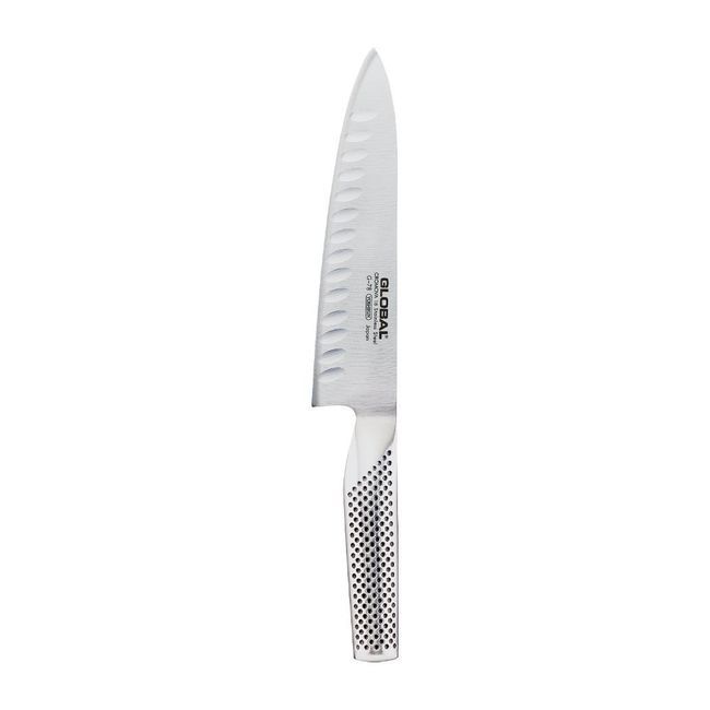 Global Fluted Cooks Knife, 7 In Blade Length