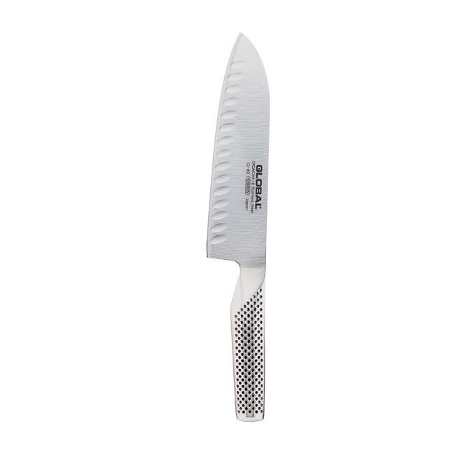 Global Fluted Santoku Knife, 7 In Blade Length