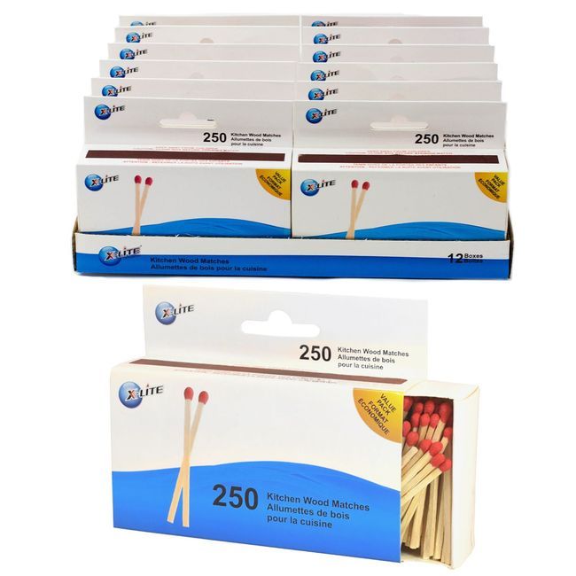 X-lite Kitchen Wood Matches, 250 Count -- 36 Per Case