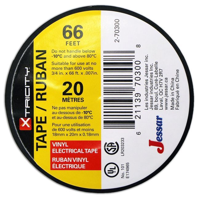 Xtricity Ruban Électrique Noir, 18 Mm X 20 M -- 50 Par Boîte