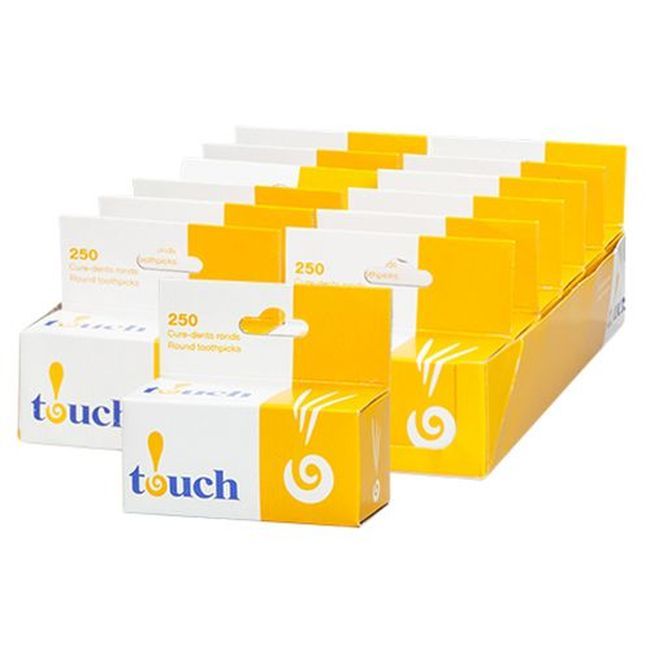 Dorfin Touch Round Toothpicks, 250 Count -- 144 Per Case