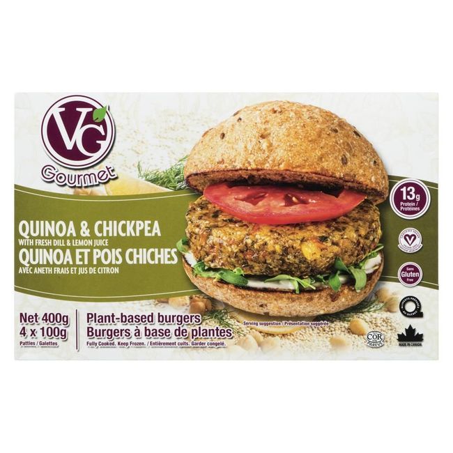 Vg Gourmet Quinoa And Chickpea Vegan Burger, 400 G -- 12 Per Case