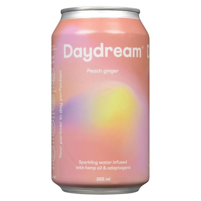 Daydream Peach Ginger Sparkling Water, 355 Ml -- 12 Per Case