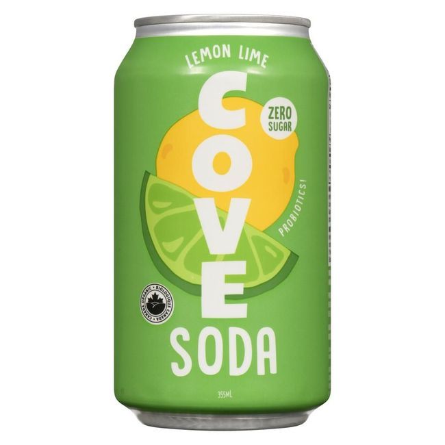 Cove Lemon Lime Probiotic Soda For Gut Health, 355 Ml -- 12 Per Case