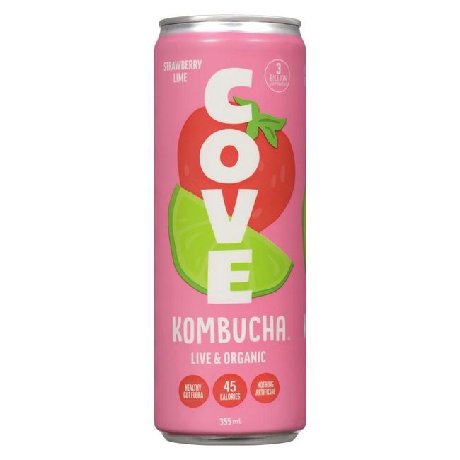 Cove Strawberry Limeade Kombucha, 355 Ml -- 12 Per Case
