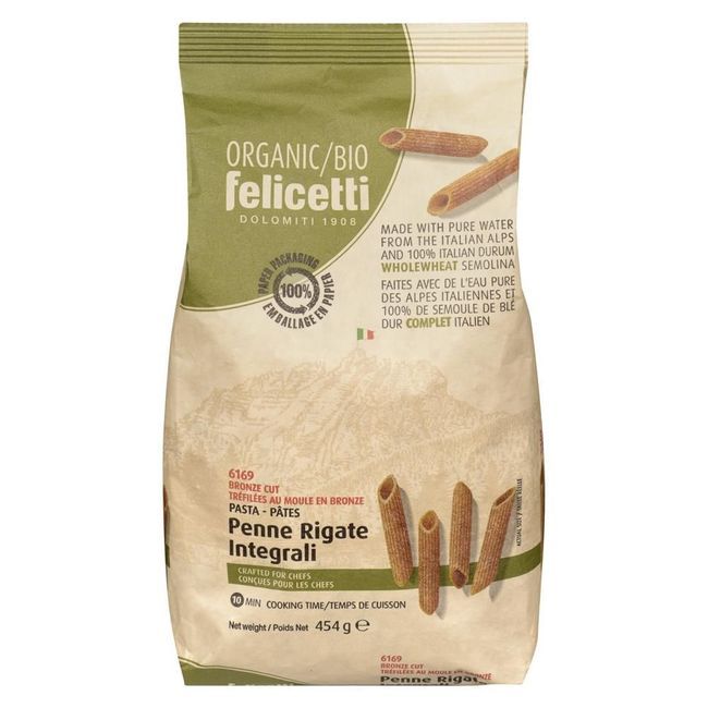 Felicetti Penne Rigate De Blé Dur Complet Biologique, 454 G -- 12 Par Boîte