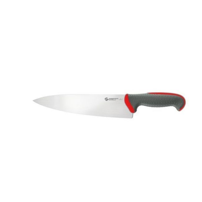 Ambrogio Sanelli Tecna Red Chef Knife With Semi Polished Blade Finishing, 9.5 In