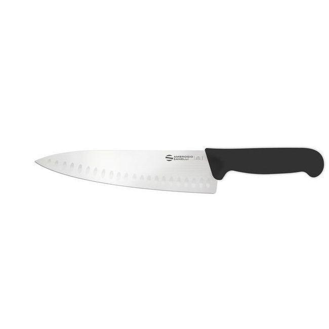 Ambrogio Sanelli Supra Chef Knife With Granton Edge And Smooth Semi Polished Blade Finishing, 9.25 In