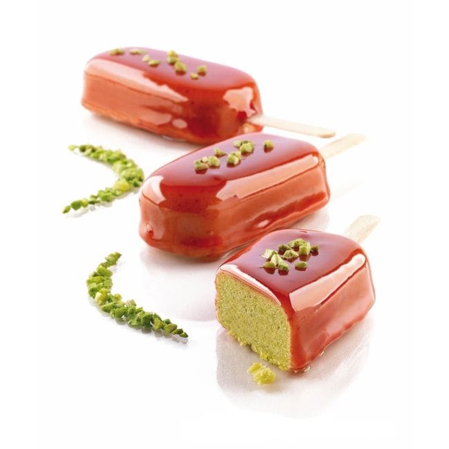Silikomart Steccoflex Silicone 2 Piece 6 Cavity Classic Ice Cream Pop Mould Set, Set Of 2