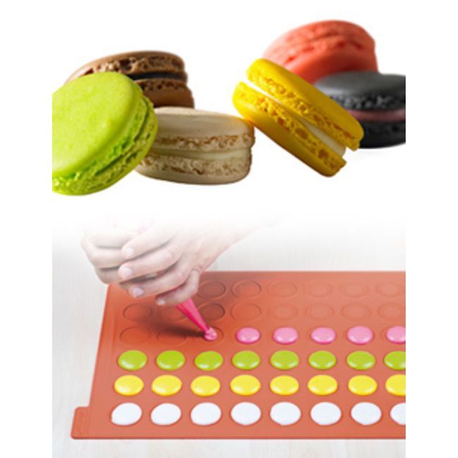 Silikomart Tapis À Macarons En Silicone 48 Cavités 30 X 40 X 1,5 Cm