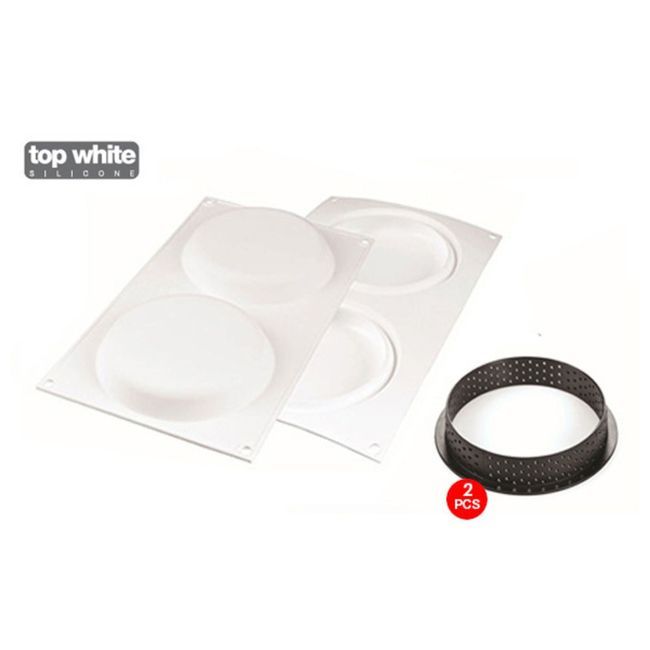 Silikomart Microperforated Tart Ring And Silicone Mold Kit, 14.7 In Length X 8.3 In Width X 2 In Height