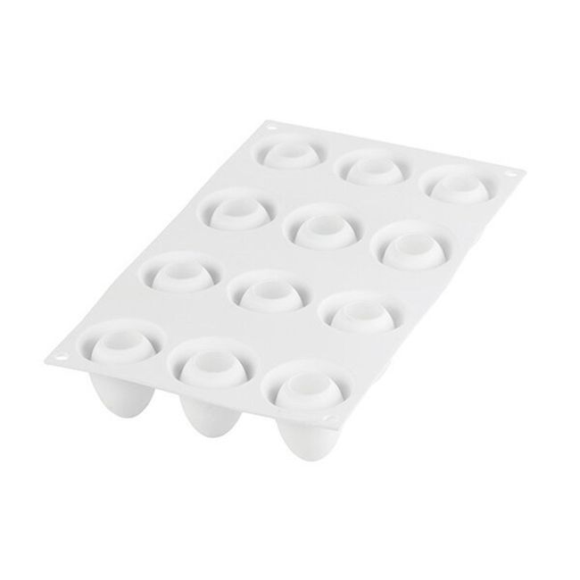 Silikomart Curveflex Silicone 12 Cavities Egg Mold, 1.59 In Diameter X 1.84 In Height Cavity