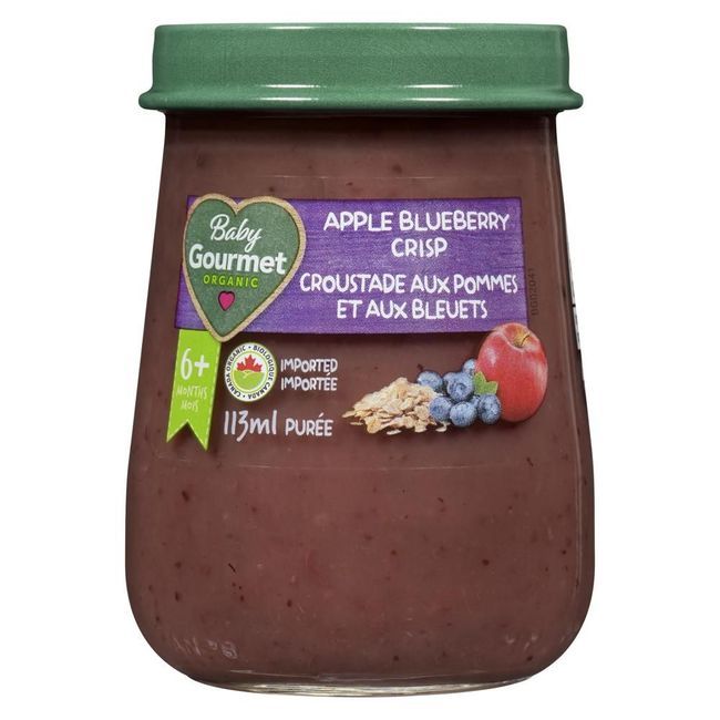 Baby Gourmet Purée De Pommes Et De Bleuets Croustillants Biologiques, Pot De 113 Ml -- 10 Par Boîte