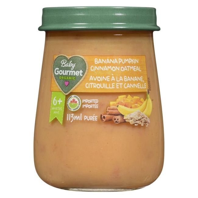 Baby Gourmet Purée D'avoine Biologique À La Banane, À La Citrouille Et À La Cannelle, Pot De 113 Ml -- 10 Par Boîte