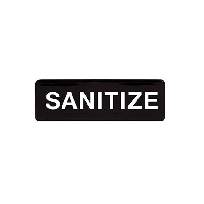 Winco Sgn-329 Sanitize Information Sign, 9 In Width X 3 In Height