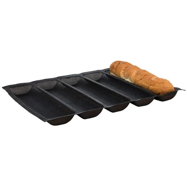 Winco Sbf-5k 5-loaf Silicone Non-stick Bread Baking Pan, 18 X 13 In