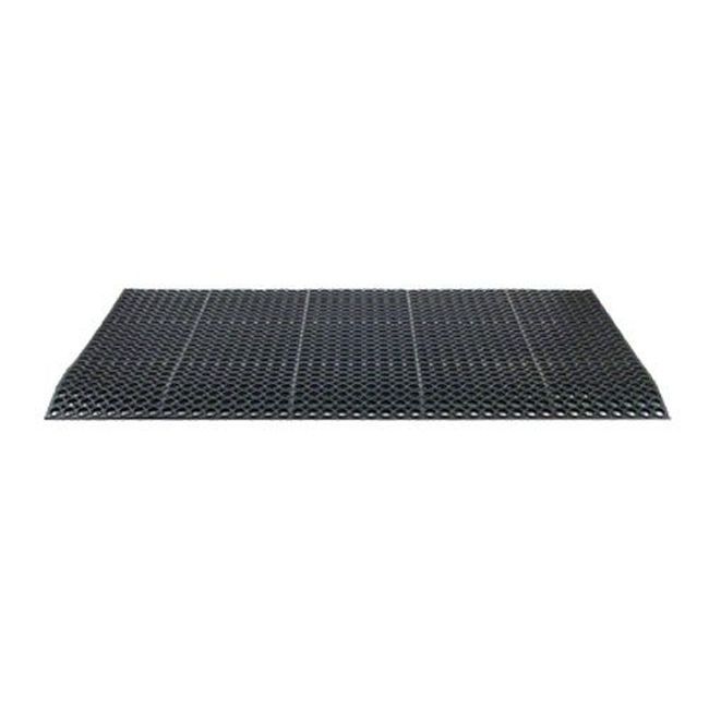 Winco Rbm-35k Black Rubber Beveled Edge Floor Mat, 36 X 60 X 0.5 In