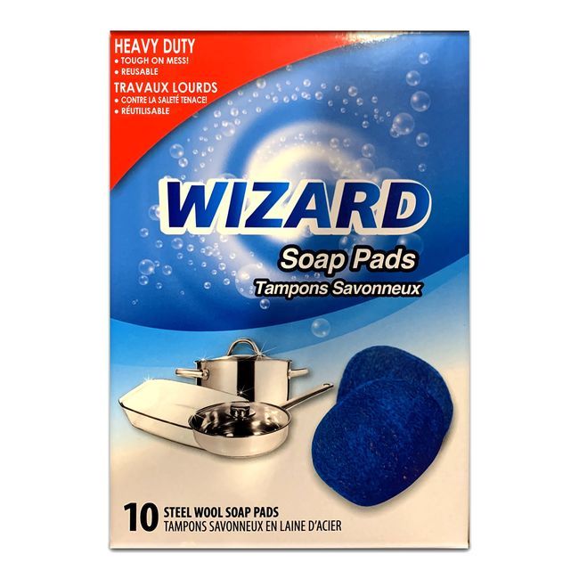 Wizard Heavy Duty Steel Wool Soap Pad, 10 Count -- 24 Per Case