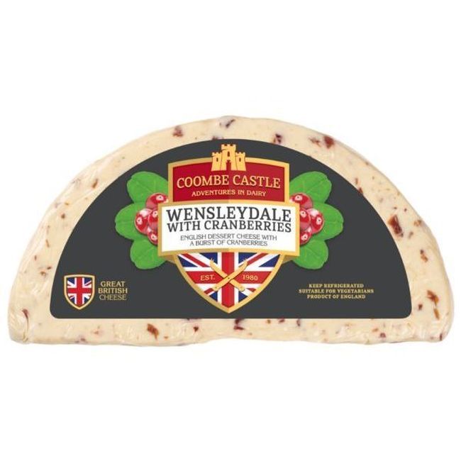 Coombe Castle Fromage Wensleydale Aux Canneberges, 1 Kg -- 6 Par Caisse
