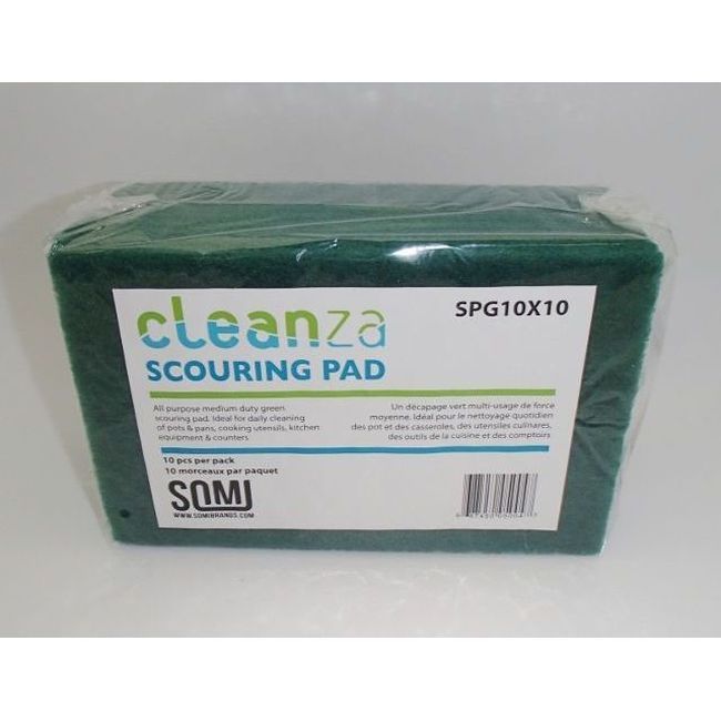 Somi Medium Duty Cleanza Green Scouring Pad, 6 X 9 In -- 100 Per Case