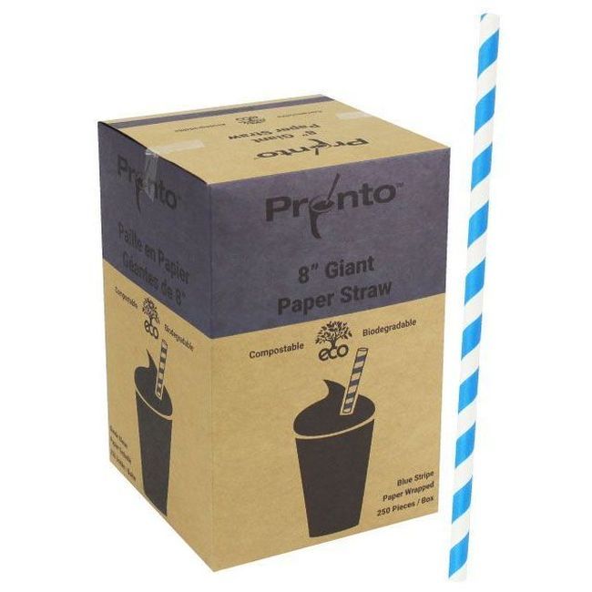 Somi Black Wrapped Giant Paper Straw, 8 In -- 2000 Per Case