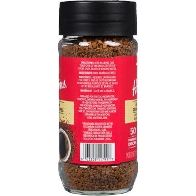 Tim Hortons Instant Medium Roast Coffee, 100 G -- 12 Per Case