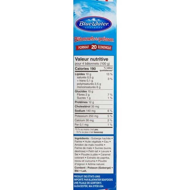 Blue Water Breaded Fish Sticks - Value Pack, 500 G -- 8 Per Case