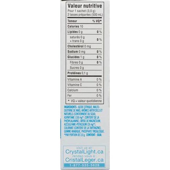Cristal Leger Strawberry Kiwi Drink Mix, 30 G -- 12 Per Case