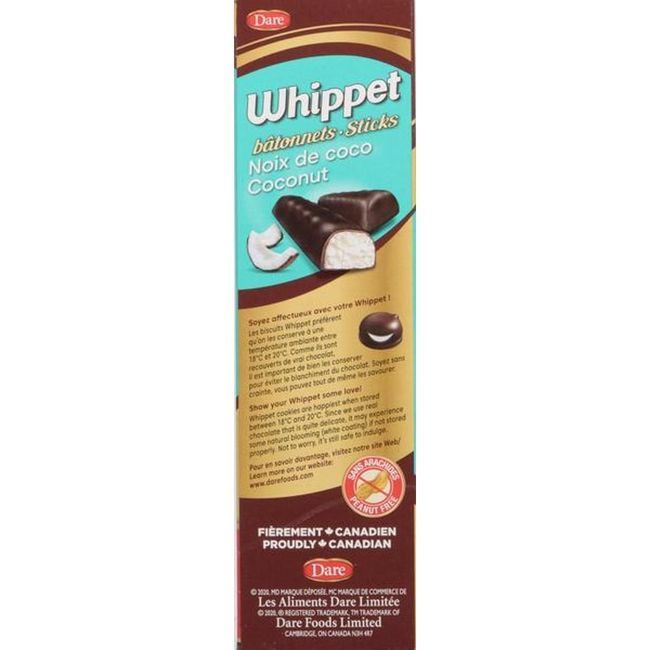 Whippet Bâtonnets De Biscuits À La Noix De Coco, 250 G -- 12 Par Boîte
