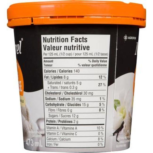 Agropur Lactose Free Very Vanilla Ice Cream, 473 Ml -- 8 Per Case